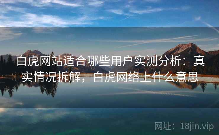 白虎网站适合哪些用户实测分析：真实情况拆解，白虎网络上什么意思